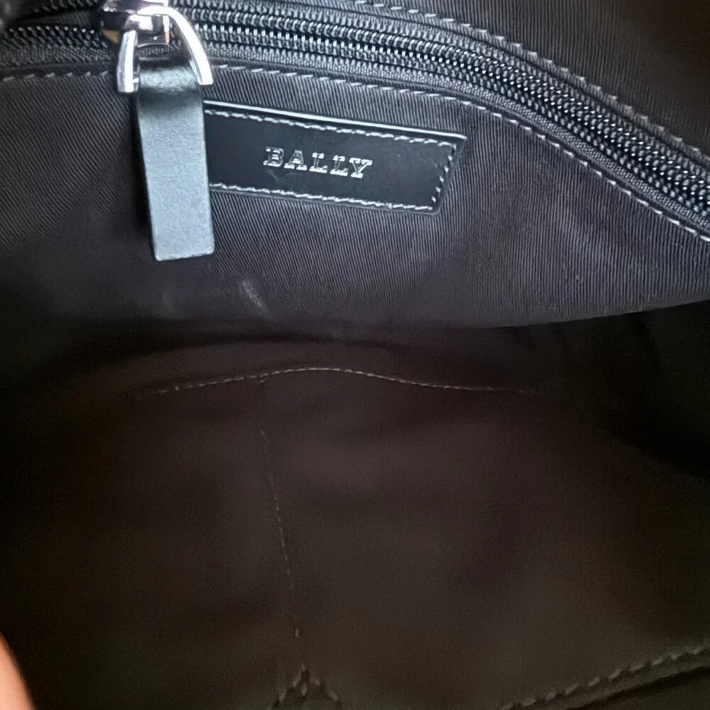 Bally Black Canvas Men's/Unisex Crossbody With Signature Bally Stripe, NWT